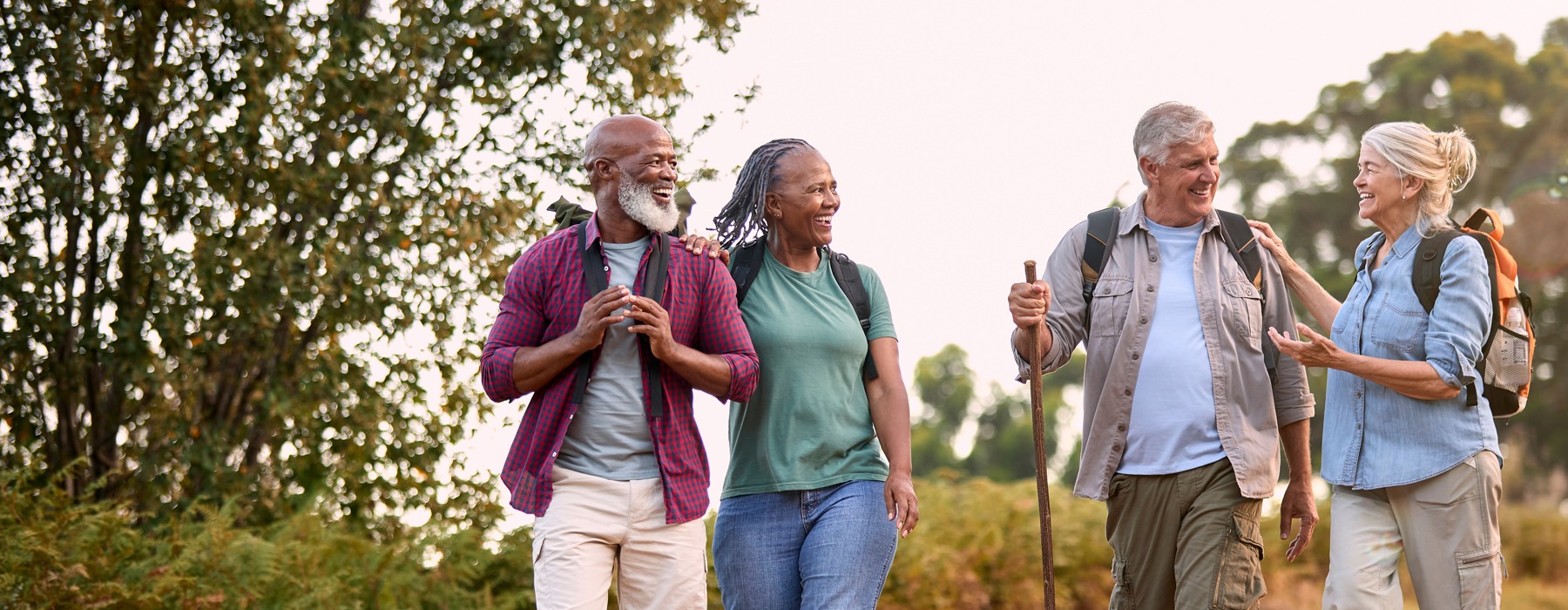 a group of people hiking together